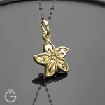 آویز طلای گل سه بعدی طرح 1