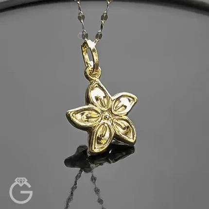 آویز طلای گل سه بعدی طرح 1