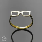 انگشتر طلا طرح عینک