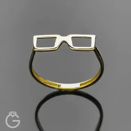 انگشتر طلا طرح عینک