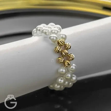 انگشتر مروارید و گوی طلا (7 گوی)