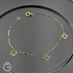 دستبند طلای طرح گل لیزری