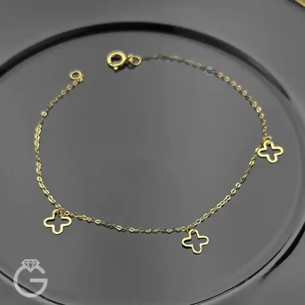 دستبند طلای طرح گل لیزری