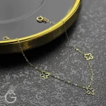 دستبند طلای طرح گل لیزری