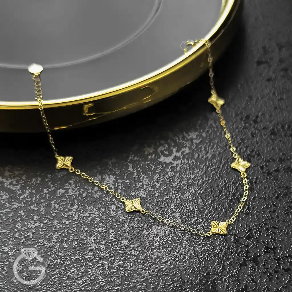 دستبند طلای گل کد 31294 (10) دستبند طلای گل کد 31294