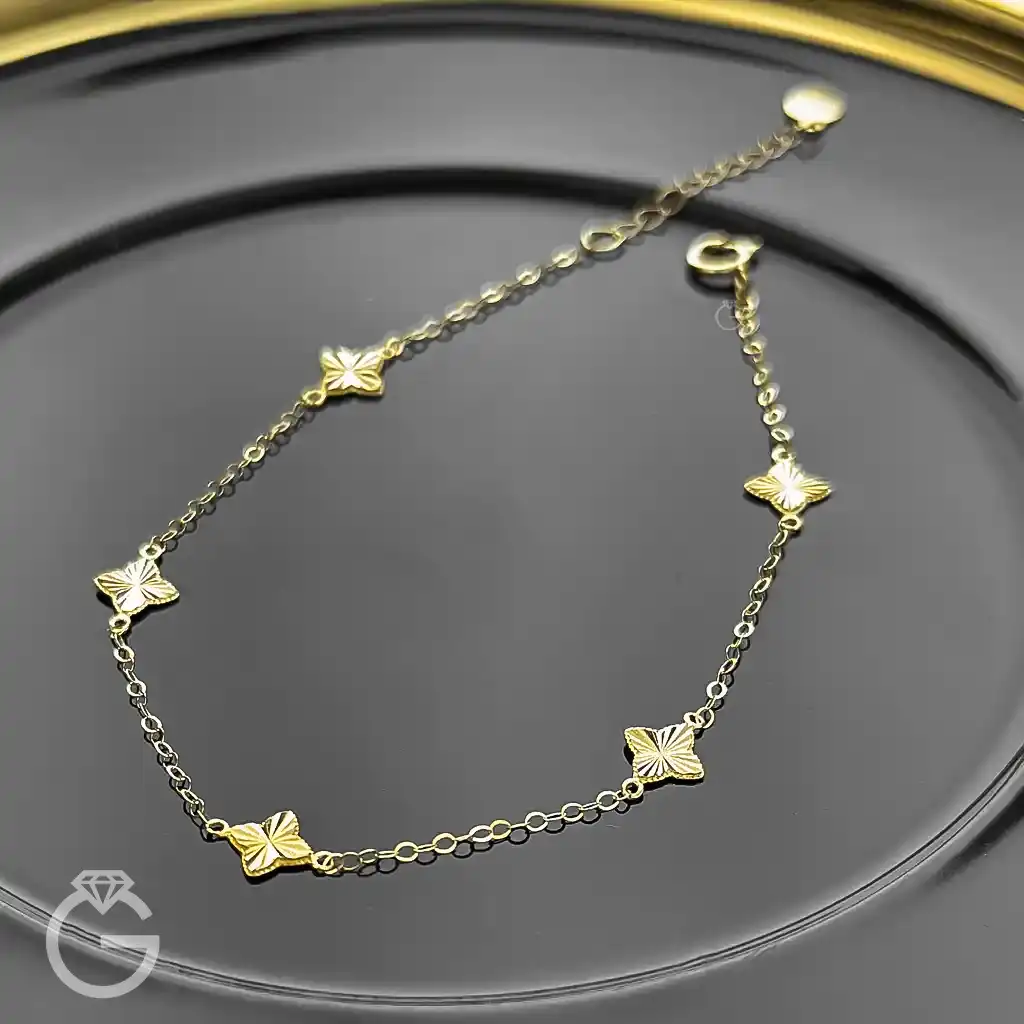 دستبند طلای گل کد 31294 (12) دستبند طلای گل کد 31294