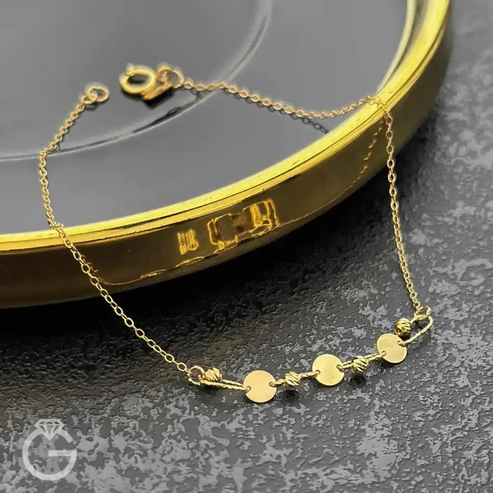 دستبند طلای گوی و سکه کد 31488