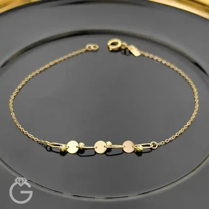 دستبند طلای گوی و سکه کد 31488