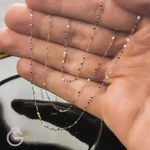 زنجیر طلای پولکی قطر 1 سفید