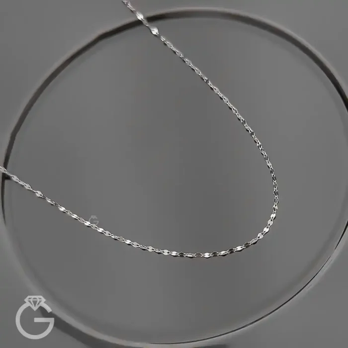 زنجیر طلای پولکی قطر 1 سفید