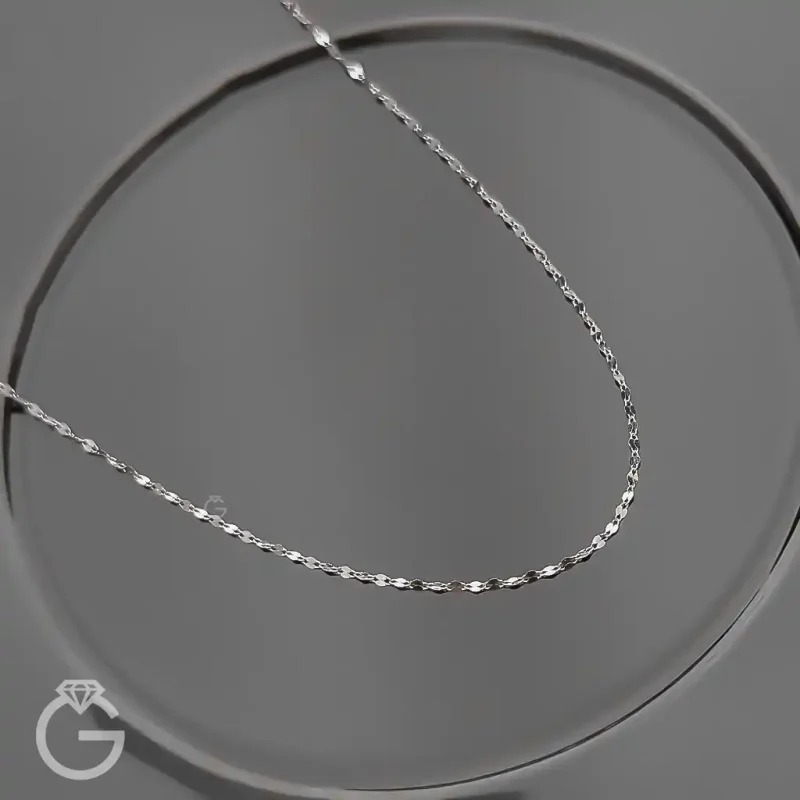 زنجیر طلای پولکی قطر 1 سفید