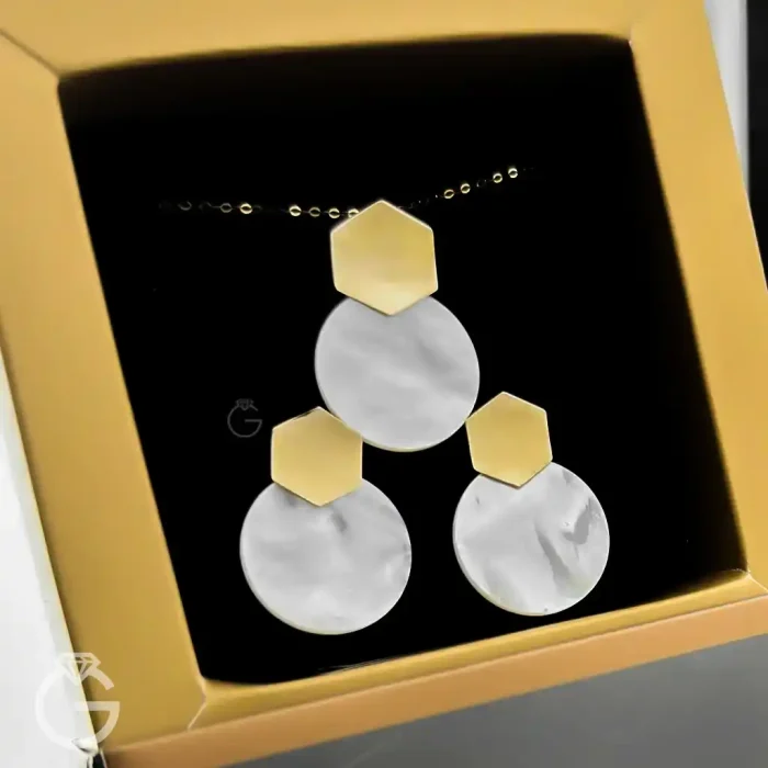 نیمست طلای صدف طرح شش ضلعی