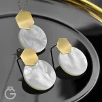 نیمست طلای صدف طرح شش ضلعی