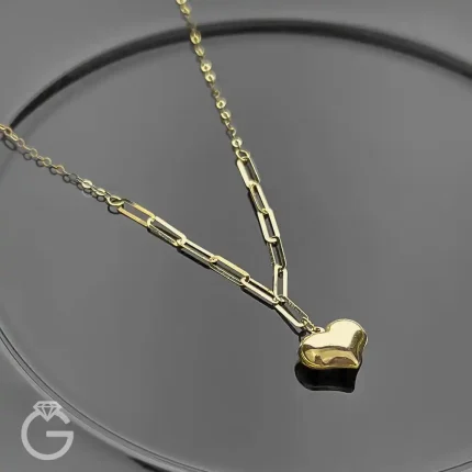 گردنبند طلای قلب و هرمس متصل