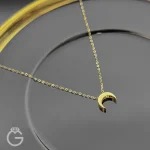 گردنبند طلای ماه سه بعدی متصل