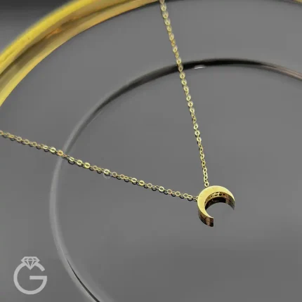 گردنبند طلای ماه سه بعدی متصل