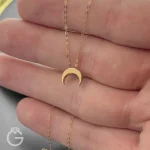 گردنبند طلای ماه سه بعدی متصل
