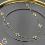 گردنبند طلای گل لیزری متصل