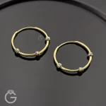 گوشواره حلقه ای گوی تراش قطر 1.8