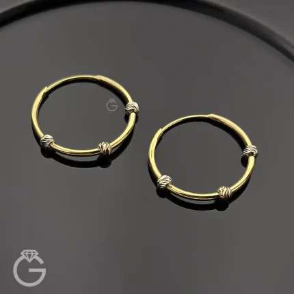 گوشواره حلقه ای گوی تراش قطر 1.8