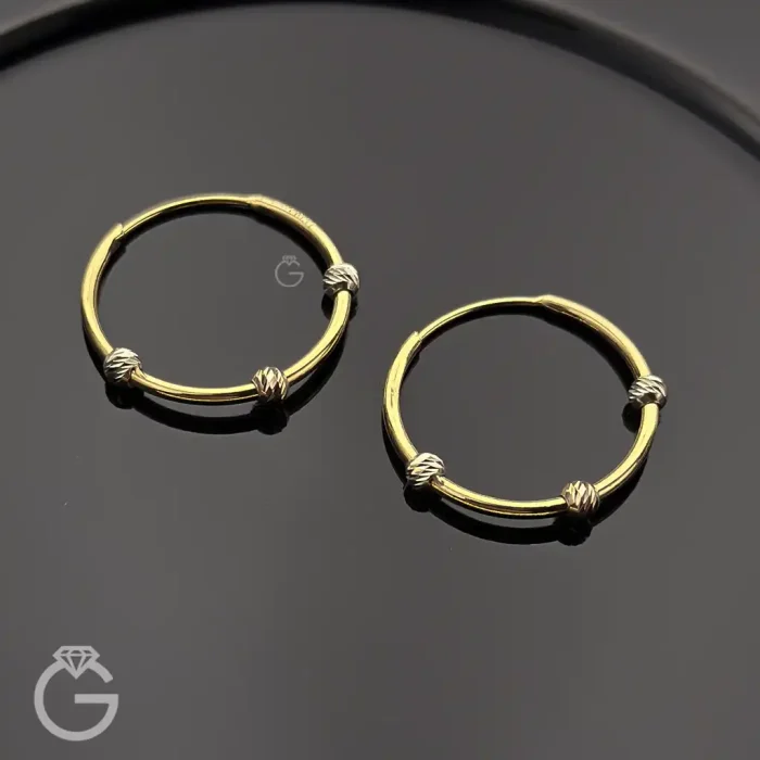 گوشواره حلقه ای گوی تراش قطر 1.8 گوشواره حلقه ای گوی تراش قطر 1.8