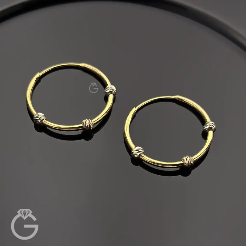 گوشواره حلقه ای گوی تراش قطر 1.8