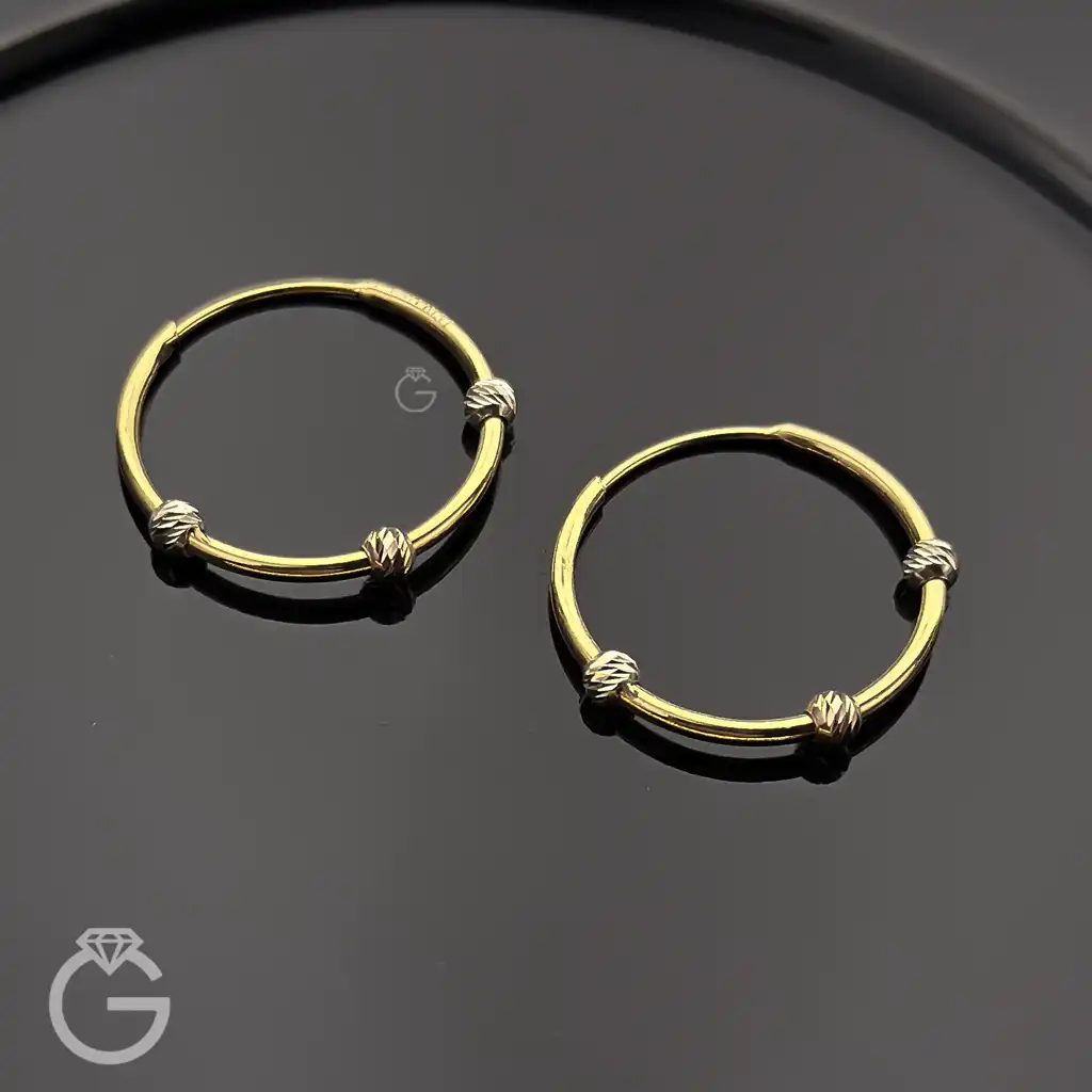 گوشواره حلقه ای گوی تراش قطر 1.8 گوشواره حلقه ای گوی تراش قطر 1.8