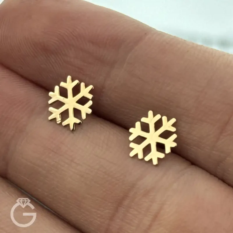 گوشواره طلا میخی برف