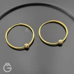 گوشواره طلای حلقه ای تک گوی قطر 2.5