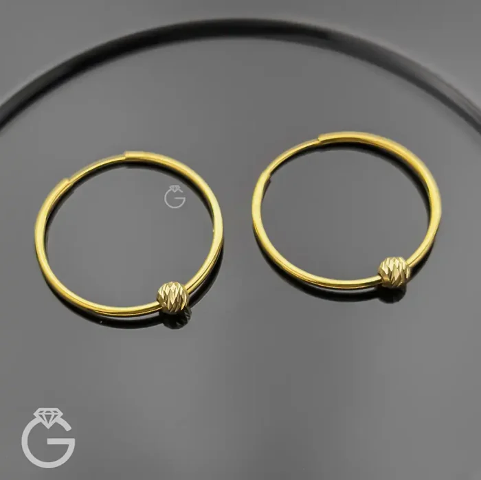 گوشواره طلای حلقه ای تک گوی قطر 2.5 (9) گوشواره طلای حلقه ای تک گوی قطر 2.5