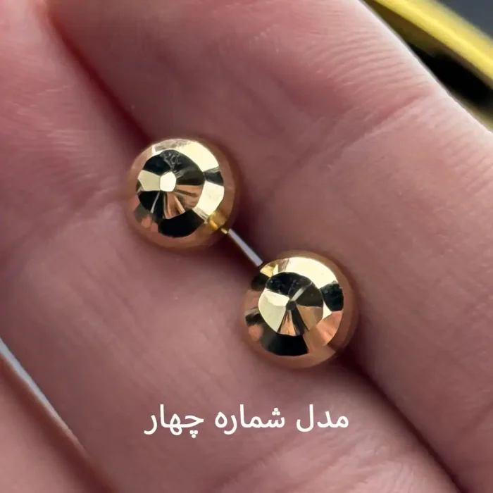گوشواره طلای میخی تراش دامله