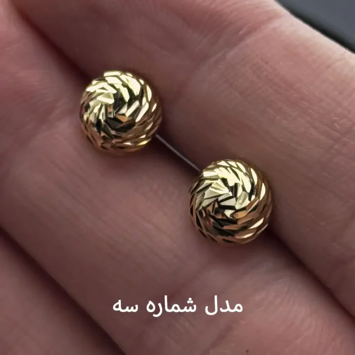 گوشواره طلای میخی تراش دامله