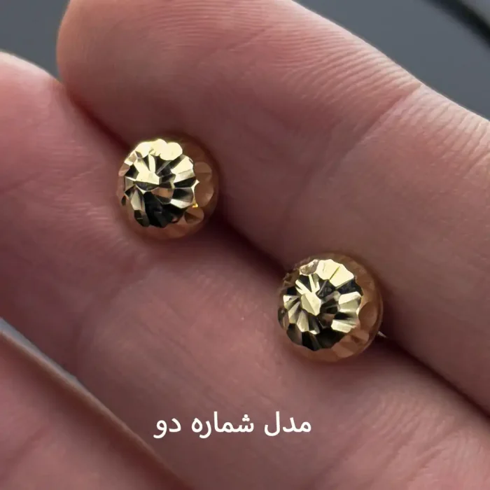 گوشواره طلای میخی تراش دامله