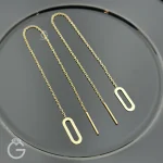 گوشواره طلای بخیه ای هندسی