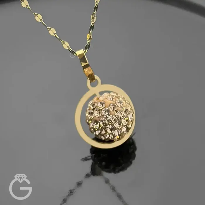 آویز طلای سواروسکی رز گلد (10) آویز طلای سواروسکی رز گلد