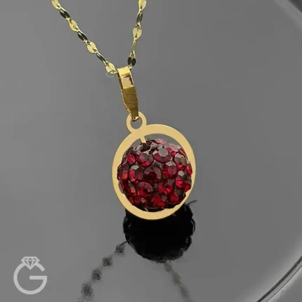 آویز طلای سواروسکی قرمز