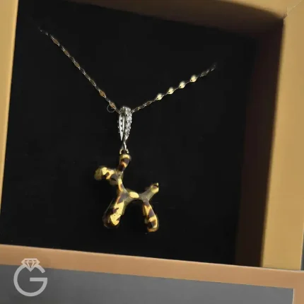 آویز طلای سگ بادکنکی