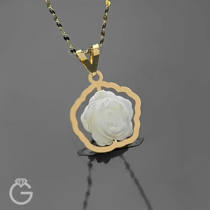 آویز طلای صدف تراش گل (10) آویز طلای صدف تراش گل