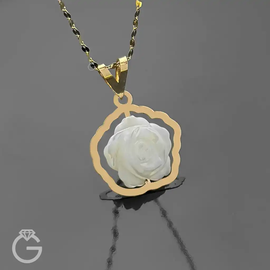 آویز طلای صدف تراش گل (10) آویز طلای صدف تراش گل