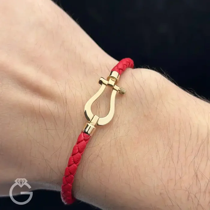 دستبند طلا فرد چرمی قرمز (10) دستبند طلا فرد چرمی قرمز