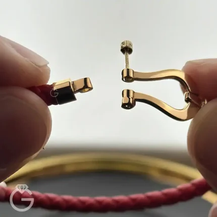 دستبند طلا فرد چرمی قرمز