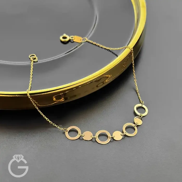 دستبند طلای دایره لیزری کد 31763 (10) دستبند طلای دایره لیزری کد 31763