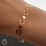 دستبند طلای دایره لیزری کد 31763