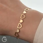 دستبند طلای قلب لیزری کد 31688
