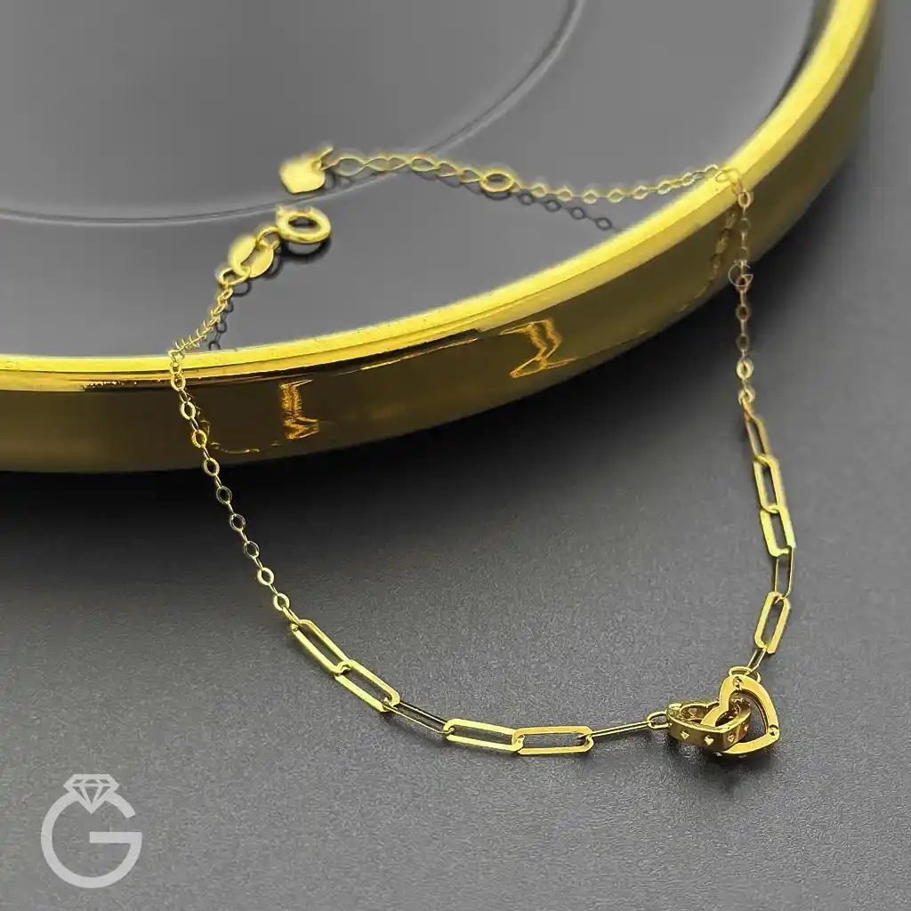 دستبند طلای قلب و هرمس (10) دستبند طلای قلب و هرمس