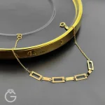 دستبند طلای مستطیل لیزری کد 31772
