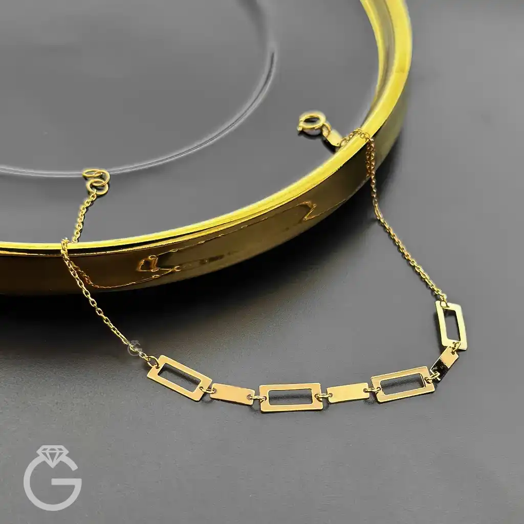 دستبند طلای مستطیل لیزری کد 31772 (11) دستبند طلای مستطیل لیزری کد 31772