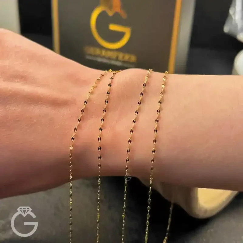 دستبند طلای پولکی قطر 2 میل