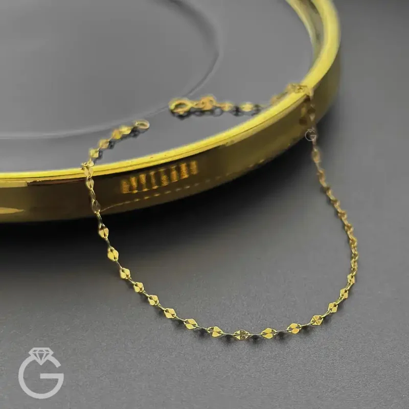 دستبند طلای پولکی قطر 2 میل