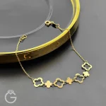 دستبند طلای گل لیزری کد 31755